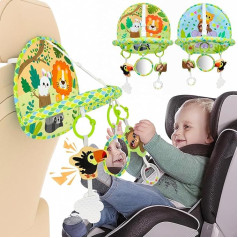 Dr.rapeti Car Seat Toy, Toy for Car Ride Baby, Baby Car Seat Toy with Mirror, Back Seat Toy, Baby Activity Toy for Babies, Lighter Ride for Newborns