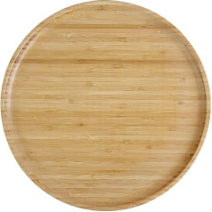 pandoo Reusable Bamboo Plates, 100% Bamboo Plates, Round Wooden Plates, Bamboo Plates, Bamboo Decoration, Dinner Plates, Tableware Set, Wooden Plates, Reusable Plates, Set 4 x 30 cm