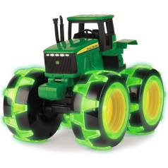 Toy Tractor John Deere Monster Treads Green Tractor with Glow Wheels in Neon Green for Playing and Collecting from 3 Years Kids Cars Indoor Outdoor Toys for Boys