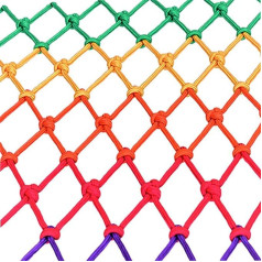 PHONME Coloured Rope Net for Safety Protection, Multi-Size and Multi-Colour Rope Net, Climbing, Amusement Furnishings, Ceiling Decoration, Colour Nylon Rope Net, Colour Rope Net (Size: 6 x 6 m (20 x 20 ft))