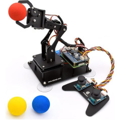 Adeept 5-DOF Robot Arm Kit for Raspberry Pi 4 B 3 B+ B A+, Programmable DIY Coding STEM Educational 5-Axis Robot Arm with Python Code and Tutorials (PDF) (Black)