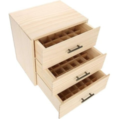 Essential Oil Storage Box, 90 Compartments, Three-Level Essential Oil Container, Wooden Storage Case, Box, Organiser, Table, Beauty Display Tool (10.2 x 9.6 x 4.0 inches), Wood.