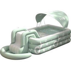 Ergocar Shady Summer Swimming Pool The inflatable outdoor swimming pool has a built-in slide. Above ground swimming pools for children and adults.