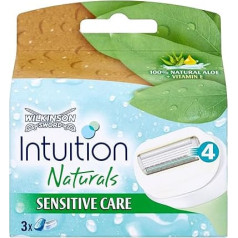 10 x Wilkinson Sword Intuition Naturals Sensitive Care 100% Natural Aloe + Vitamin E 3 Cartridges