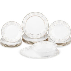 White Silver OSAKA 20-Piece Crockery Set