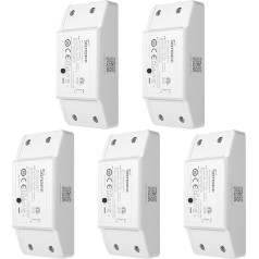 SONOFF BASICR4 Alexa WiFi Light Switch, Pack of 5, Smart WiFi Switch Relay Module with Overheating Protection