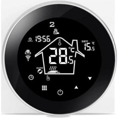 KETOTEK Thermostat Electric Underfloor Heating WLAN 230 V 16 A, WiFi Room Thermostat Underfloor Heating Programmable Flush-Mounted Compatible with Alexa, Tuya/Smart Life App Control