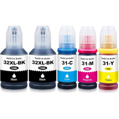 Yongairuink 31 32XL Ink Compatible with 32XL 31 for Smart Tank 555 315 319 455 515 516 530 558 559 570 655 670 790 5105 7005 7006 7305 7306 7605415 419 Printer (2BK/C/M/Y)