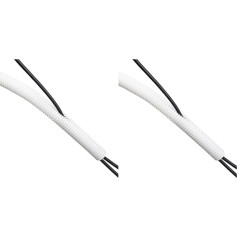 D-Line CTT1.1/25W White Cable Sleeve, Flexible Cable Tube for Cable Organisation, 25 mm Outer Diameter, Length 1.1 m, White (Pack of 2)