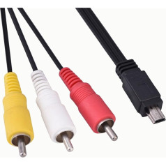 Fosa Adapter Video HiFi Audio AV Cable Mini USB to 3 RCA for Canon Camera IXUS 990 is 980 is 970 is 870 is 200