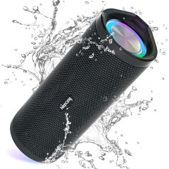 HEYSONG Bluetooth Speaker with Light, Music Box, Portable Bluetooth Box with IPX7 Waterproof, 360° Stereo Sound, 40h Battery, Wireless Speaker with TF for Home, Outdoor, Garden