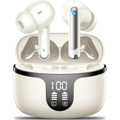 Bluetooth Kopfhörer,2024 Kopfhörer Kabellos Bluetooth 5.3 in Ear Ohrhörer mit 4 ENC Noise Cancelling Mikrofon,48H Spielzeit mit LED-Anzeige,IPX7 Wasserdicht Sport Headphones für iPhone Android ,Gelb