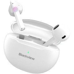 Bluetooth Headphones in Ear, Blackview AirBuds 6 Headphones Wireless Bluetooth 5.3 Sport Wireless Earbuds/Noise Cancelling/HiFi Stereo Sound/Touch Sensors/4 Microphone/IPX7 Waterproof/24 H Playtime/White