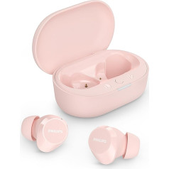 Philips TAT1209PK Wireless Bluetooth Earbuds - Small Earbuds, Great Value, Natural Sound with Dynamic Bass, Clear Calls and Pocket Size Charging Case - Pink