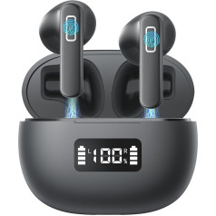 COOYA Bluetooth Headphones, Wireless Bluetooth 5.3, Supports App/EQ, LED Display, USB-C, IP68 Waterproof Earbuds, Sport In-Ear Headphones with 4 ENC Microphone, HiFi Stereo Sound Quality