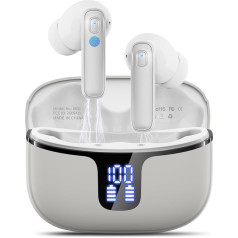 Renimer Bluetooth Kopfhörer, Kopfhörer Kabellos Bluetooth 5.3 In Ear Kopfhörer mit 4 Mikrofon, LED-Anzeige, IP7 Wasserdicht Ohrhörer