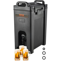VEVOR Hot and Cold Drink Dispenser, 18.9 L, LDPE Hot and Cold Water Fountain, Large Drink Dispenser with Cones for Coffee, Cold Milk, Water, Juice, etc., Insulated Jug for 1-2 People