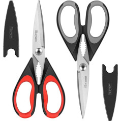 iBayam Kitchen Scissors, Heavy Duty, Dishwasher Safe, Multipurpose Stainless Steel Scissors for Chicken, Poultry, Fish, Herbs