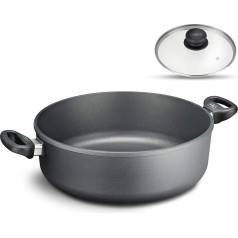 Casserole pan induction, casserole pan square round cast, aluminium lid, glass lid, roasting pan, edge induction cooker suitable for ovens
