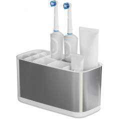 Colist Stainless Steel Toothbrush Holder, Bathroom Electric Toothbrush Holder Organiser, Toothbrush Holder, Non-Slip Base, 4 Toothbrush Compartments, Removable for Easy Cleaning