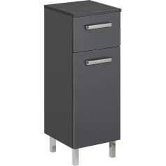 Pelipal Quickset 311 Bathroom Cabinet Gloss Anthracite 30 cm Wide Base Cabinet with 1 Door, 1 Drawer and 1 Shelf