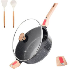 RIOVARM Induction Non-Stick Coating Frying Pan with Lid, Ceramic Pot with Removable Handles, Multi-Purpose Cookware without PFOA, Frying & Sauté Pans, Frying & Universal Pans, Casserole