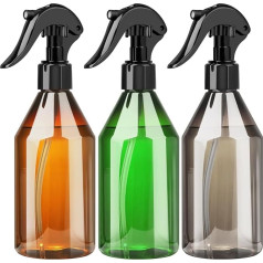 3 x Wassersprühflasche, 300 ml, kontinuierlicher feiner Nebel, leere Sprühflasche, Sprühflasche, feiner Nebel, Sprüher für lockiges Haar, Pflanzen, Reinigung, Barbier, Gesicht