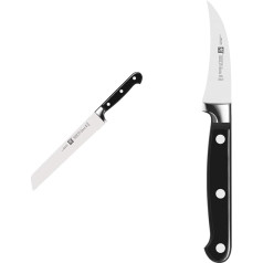 Zwilling 1001501 Bread Knife, Blade Length: 20 cm, Blade with Serrated Edge, Stainless Special Steel/Plastic Handle, Professional S, Black & 1001437 31020-051 Professional S Paring Knife, Black