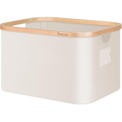 DAKCOS Storage Basket, Laundry Basket, Bamboo Fabric Boxes, Foldable Baskets, 32 L, Beige