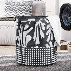 YOHOM Black and White Laundry Basket