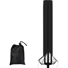 Zsanhua Clothes Line Cover with Zipper, Waterproof, Large, Heavy Duty, Protective Weatherproof Parasol Cover for Garden Dryer and Drying Rack (Black, 165x16x16cm)