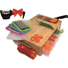 Chopping Board with Knife Sharpener (Bamboo)