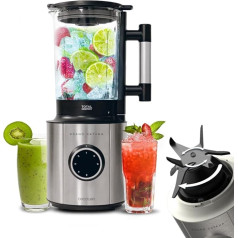 Cecotec Standmixer Grand Katana 2700MAX Total Destroy Screen B. Maximale Leistung 2700W, Digitales Display, 8-Klingen-Messer mit schwarzer Titanbeschichtung, 1,8L Glasgießer