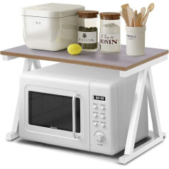Microwave Shelf, 2-Layer Oven, Microwave Holder, Metal, Microwave Rack, Spice Rack, Multifunctional Microwave Stand, Kitchen Shelf, Standing, for Storage, Rice, Cooker, Tableware, Wine Glass