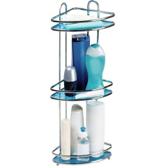 Tatkraft Kaiser Mini Triple Bathroom Corner Rack 23X18X58.5 H cm Chrome Plated Steel