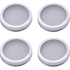 Cabilock Sprout Lids Stainless Steel Germ Lid Strainer Sprouting Jar Lid for Preserving Jars Wide Mouth Jars for Home Kitchen Seed Germination Sprout Seeds Alfalfa Manufacture Pack of 4 Silver