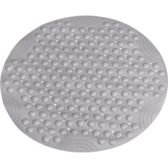 sourcing map Bath Shower Mats 65x65cm PVC Round Shape Shower Mat with Drainage Holes Suction Cups for Bathroom Bathtub Mats Grey