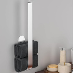 YYBO SUS304 Towel Rail No Drilling Required Towel Rail Self-Adhesive Towel Rail Wall Bath Towel Holder Stainless Steel Guest Towel Holder for Bathroom and Kitchen, Brushed Nickel, 37 cm