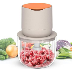RoDzj Küchenminis Chopper, Electric Multi Chopper Universal Chopper with 3 Cutting Blades & 600 ml Work Container, Food Processor for Vegetables Fruit Onion Meat, 100 W