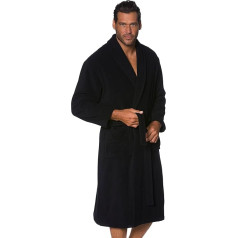 JP 1880 Men's L-8XL to 7XL, Men's Bathrobe, Dressing Gown, Cotton Terry Towelling, Belt & Pockets, Knee-Length, Shawl Collar Navy