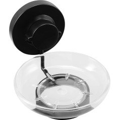 Cornat T3402651 3-in-1 Soap Holder with Plastic Bowl - 3 Different Mounting Options with Suction Cup, Adhesive Pad & Drilling - Black / Soap Dish / Shower Tray with Soap Dish