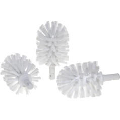 KEUCO Replacement Toilet Brush Head, Interchangeable, Set of 3, Loose, 12.7 x 6.7 cm, White, Original Manufacturer, Toilet Brush Replacement Brush Head