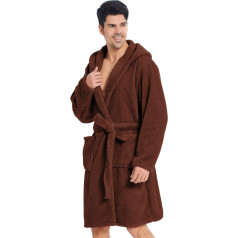 DecoKing Dressing Gown XS - XXXL Short Unisex Hooded Dressing Gown Microfibre Quilting Soft Light Cosy Microfibre Sleepyhead