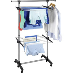 Maximex Space-saving tumble dryer, total drying length 11 m, stainless steel, 77-120 x 143 x 56 cm, matt silver