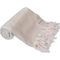 Bersuse 100% Cotton Hierapolis Peshtemal Hammam Towel Beige