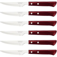 Tramontina Steakmesser Spanish Style, Set 6-teilig, Edelstahl, Holzgriff, FSC, 22