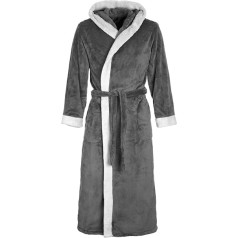 Di Vadini Prato Unisex Men's / Women's Bathrobe with Hood I Dressing Gown Fluffy I Sleepwear Made of Elegant Microfibre I Kimono with Choice of Colours and Sizes XXS - 5XL I Bathrobe Öko-Tex Standard 100