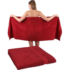 Betz XXL Sauna Towel, Bath Towel, Beach Towel, 100% Cotton Terry Cloth, Size 70 x 200 cm, Dark Red, Pack of 2