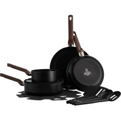 BK Simply Ceramic 11-Piece Non-Stick Cookware Set, Black