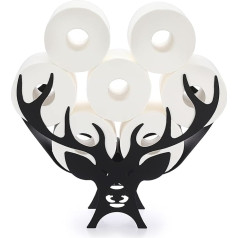 IGNPION Stag Shape Metal Toilet Paper Holder for Bathroom Storage (Black)